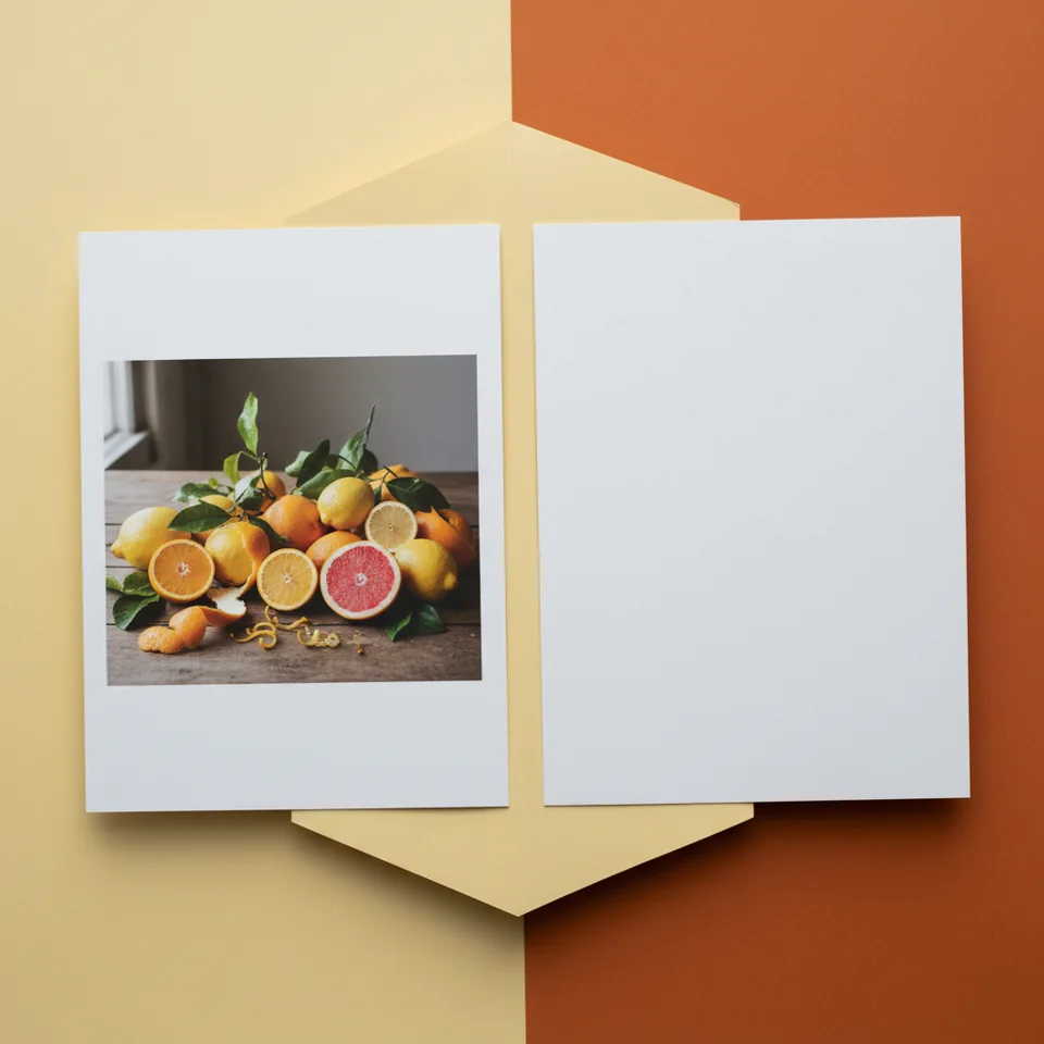 Illustrative art sheet with blank correspondence materials — not actual business premises