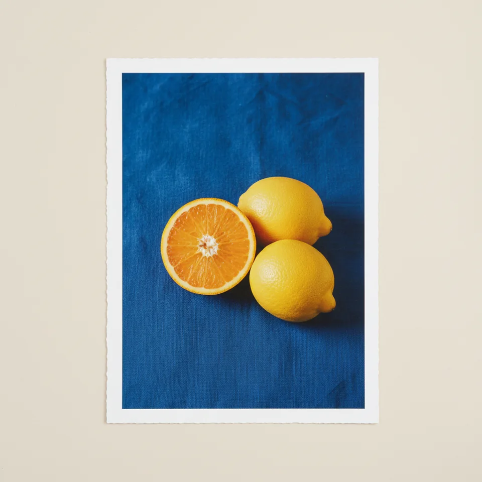 Citrus on Cobalt — whole unframed photographic artwork
